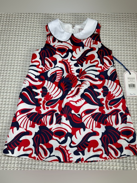 Classic Prep Other - New Classic Prep Girls 4T Maddie Dress Roton Point Print Red White Blue Pockets